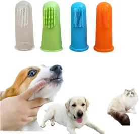 4 Pack Pet Tooth Brushing Kit  Extra Soft Finger Toothbrushes for Cats & Dogs Gentle Plaque & Tartar Removal, Freshens Breath Pain-Free Teeth Cleaning for Small to Large Pets