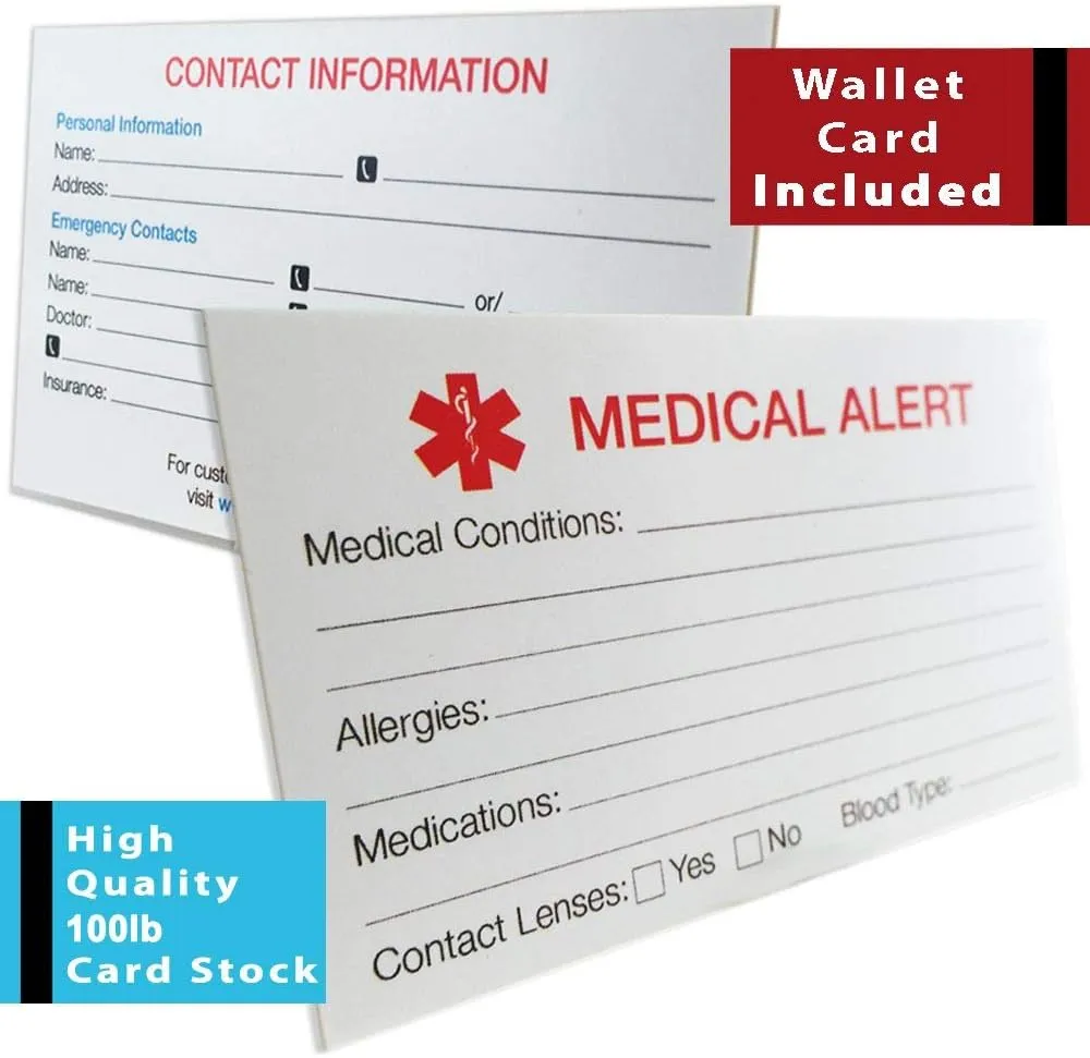 Custom Engraved Medical Alert ID Dog Tag, Black Aluminum, 22 Inches Chain