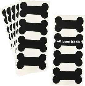 Dog Bone Vinyl Chalkboard Labels - 60 Pack