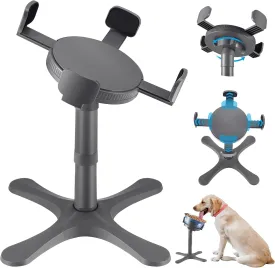 Dog Bowls Elevated Adjustable Stand, Raised Bowl with 3 Heights & Tilted Feeding Stand, Compatible with Various Bowls, for Medium & Large Breeds1 Pack-Grey