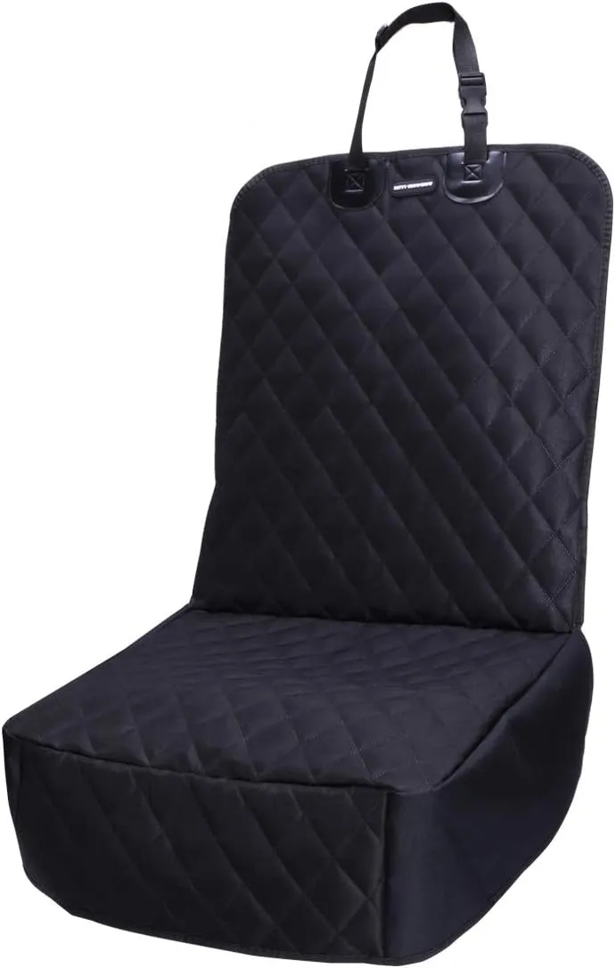 Dog Car Seat Covers 100% Waterproof Car Seat Protector for Pets Front Seat Scratch Proof Non-Slip Durable for Cars,Trucks & SUVs (Black)