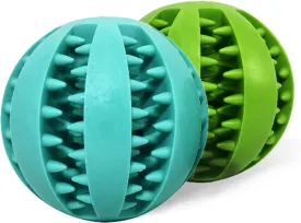 Dog Toy Ball Pet Bite Resistant Teeth Sharpening Teeth Cleaning Toy Balls Treat Dispensing Dog Toys Dog Teething Toys Chew Tooth Cleaning Ball 2 Pack (1.96inch)