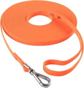 Dog Training Long Leash Waterproof Long Line Heavy Duty Outdoor Recall Lead 10ft 15ft 20ft 30ft 50ft for Small Medium Large Dog (Orange, 30FT)
