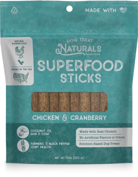 Dog Treat Naturals Chicken & Cranberry Superfood Sticks