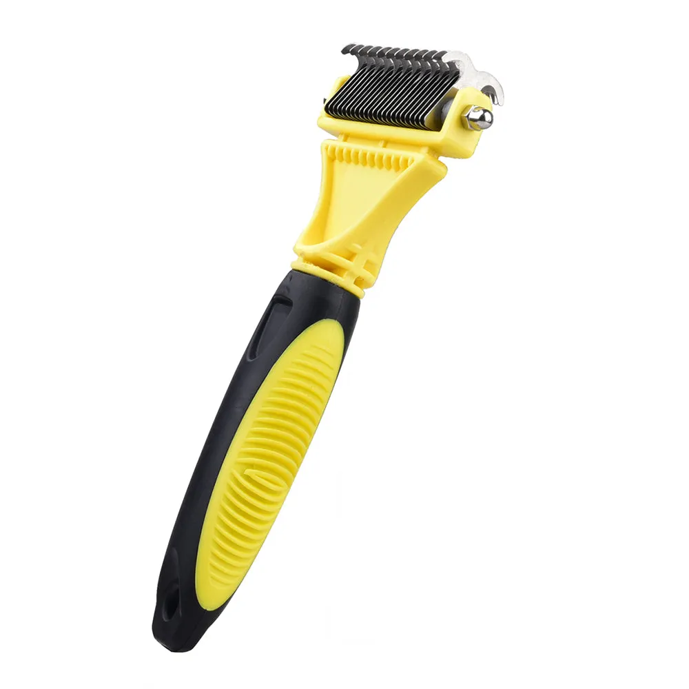 Double-Sided Grooming Comb for Cats & Dogs, Safe Pets Dematting Rakes for Easy Knots Mats & Tangles Removing, Pet Grooming Tool