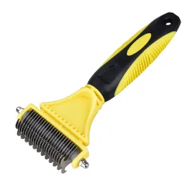 Double-Sided Grooming Comb for Cats & Dogs, Safe Pets Dematting Rakes for Easy Knots Mats & Tangles Removing, Pet Grooming Tool