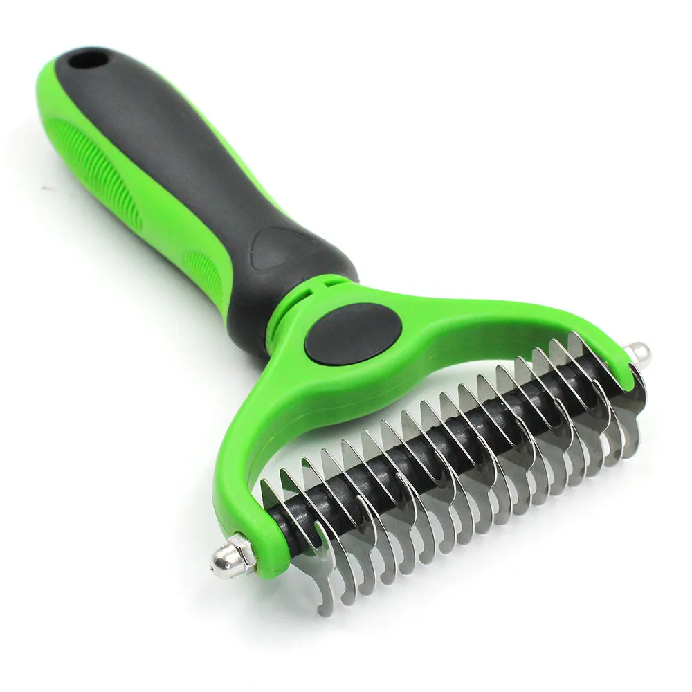 Double-Sided Grooming Comb for Cats & Dogs, Safe Pets Dematting Rakes for Easy Knots Mats & Tangles Removing, Pet Grooming Tool