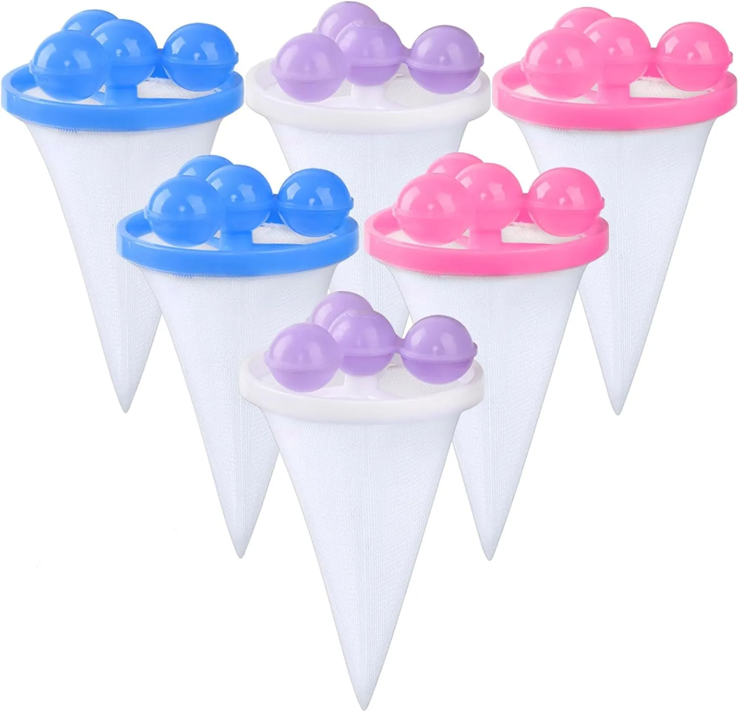Floating Hair Filtering Mesh Removal, 2024 New Lint Catcher for Washing Machine Wool Device, Reusable Washing Machine Hair Filter Cleaning Mesh Bag Pet Dog Cat Hair Remover for Laundry(6PCS)