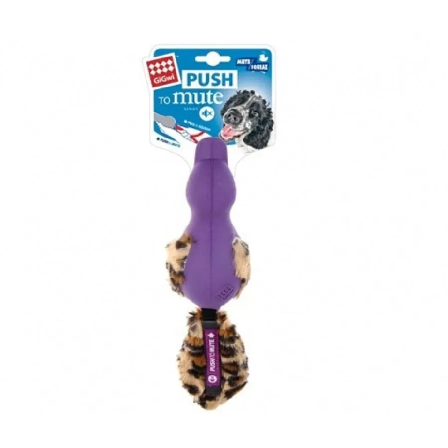 Gigwi Plush Tail Duck Push to Mute Squeaker Purple