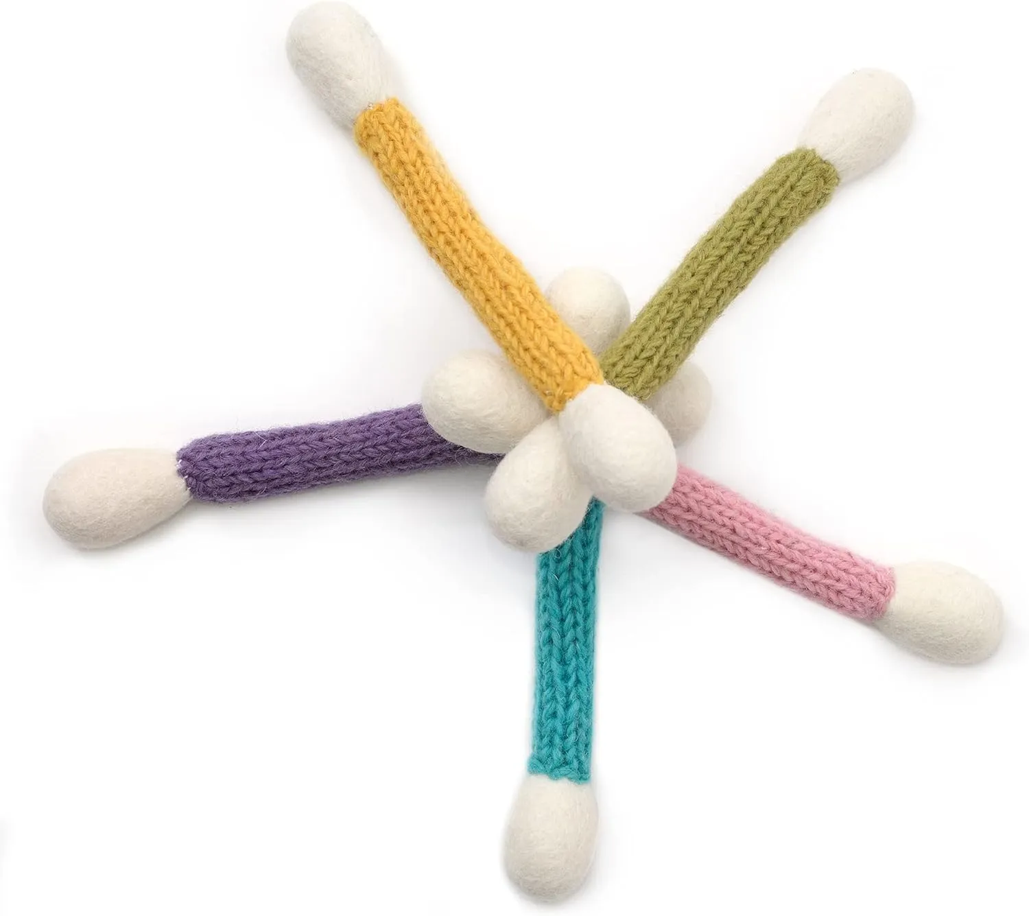 Glaciart One Swabs Cat Toys with Catnip - 5 PCS | Cute Cat Toys for Interaction, Exercise, & Play | Filled w/Organic Catnip for Anxiety & as Digestive Aid | Gift Idea