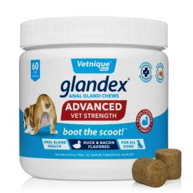 Glandex Advanced Vet Strength Anal Gland Support for Dogs, Duck & Bacon Flavor