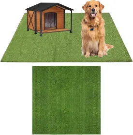 GLOBREEN Extra Large Fake Grass for Dogs Potty Training, 5FT X 5FT Artificial Grass Outdoor Rug for Patio Balcony Pets Kennel, Waterproof Easy to Cut