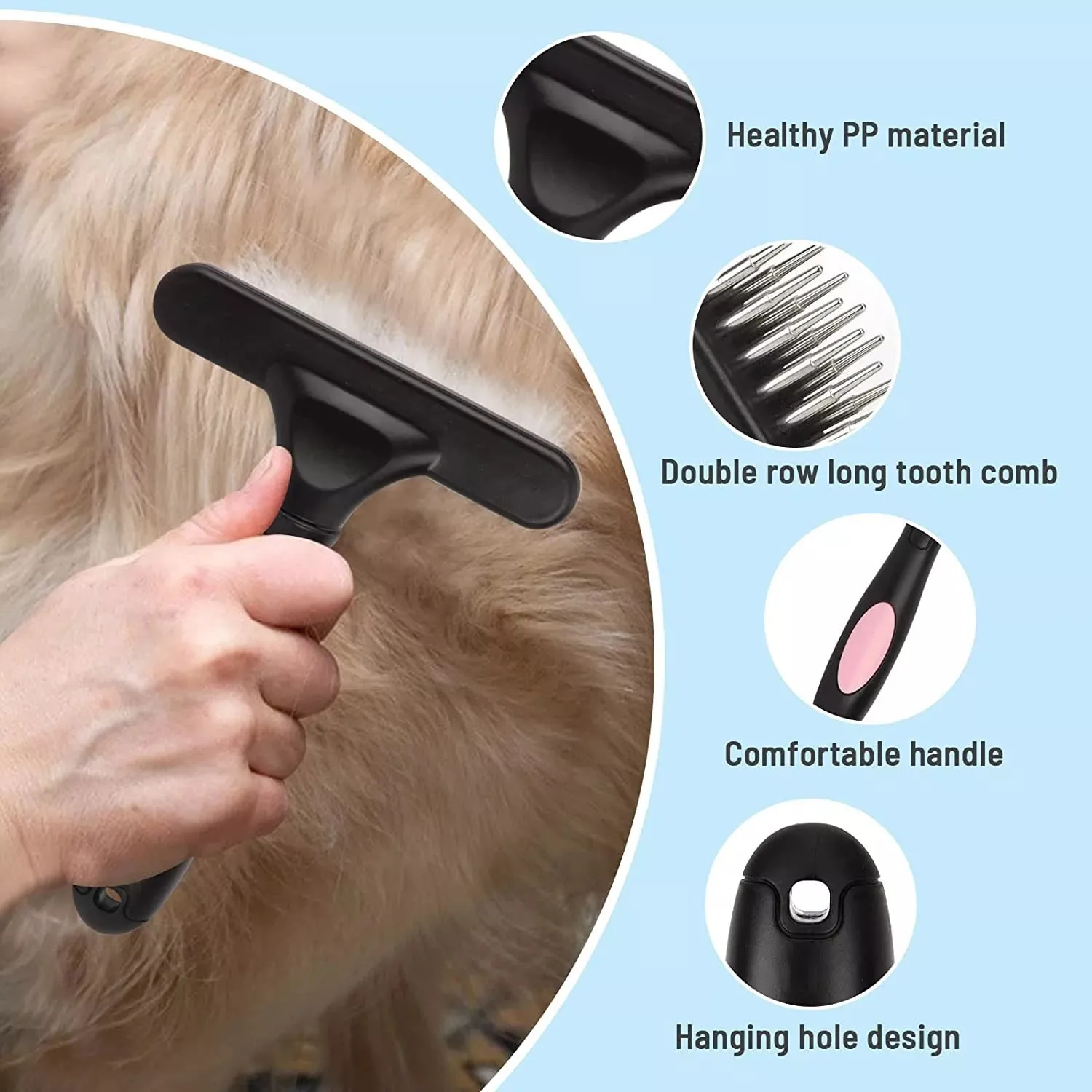 Grooming Rake Deshedding Comb High Quality Black