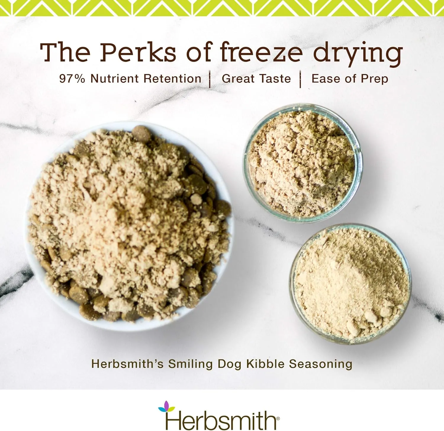 Herbsmith Kibble Seasoning  Freeze Dried Duck  Dog Food Topper for Picky Eaters  Grocery-Grade Fruits   Veggies  3oz