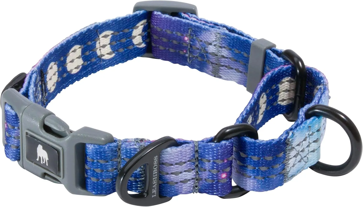 Leash Boss Martingale Collar for Dogs | Reflective Nylon Dog Collar for Large Dogs, Medium and Small Dogs | No Pull Pet Training Collar | Quick Release Buckle, Adjustable Pet Collar