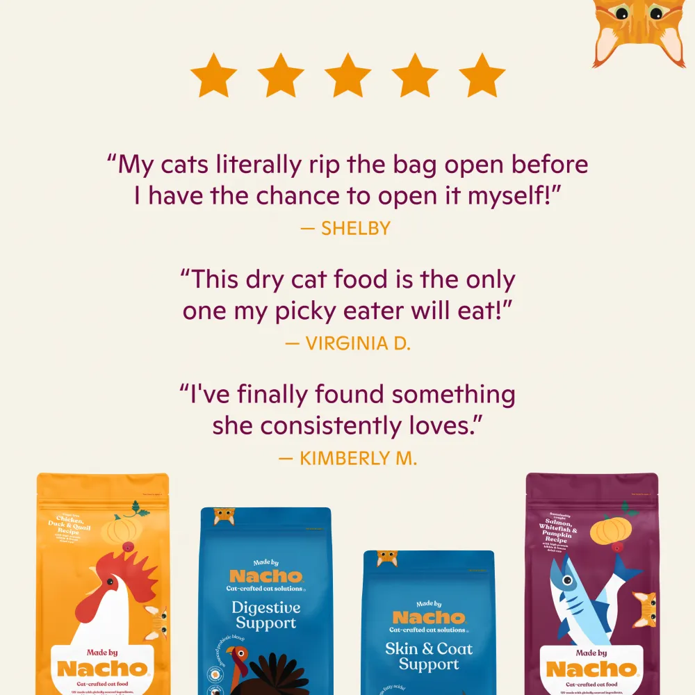Made by Nacho Salmon & Whitefish & Pumpkin Kibble with Freeze Dried Raw Inclusions