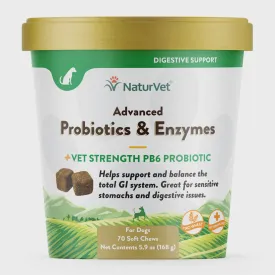 NaturVet Advanced Probiotics/Enzymes Soft Chew, 70ct