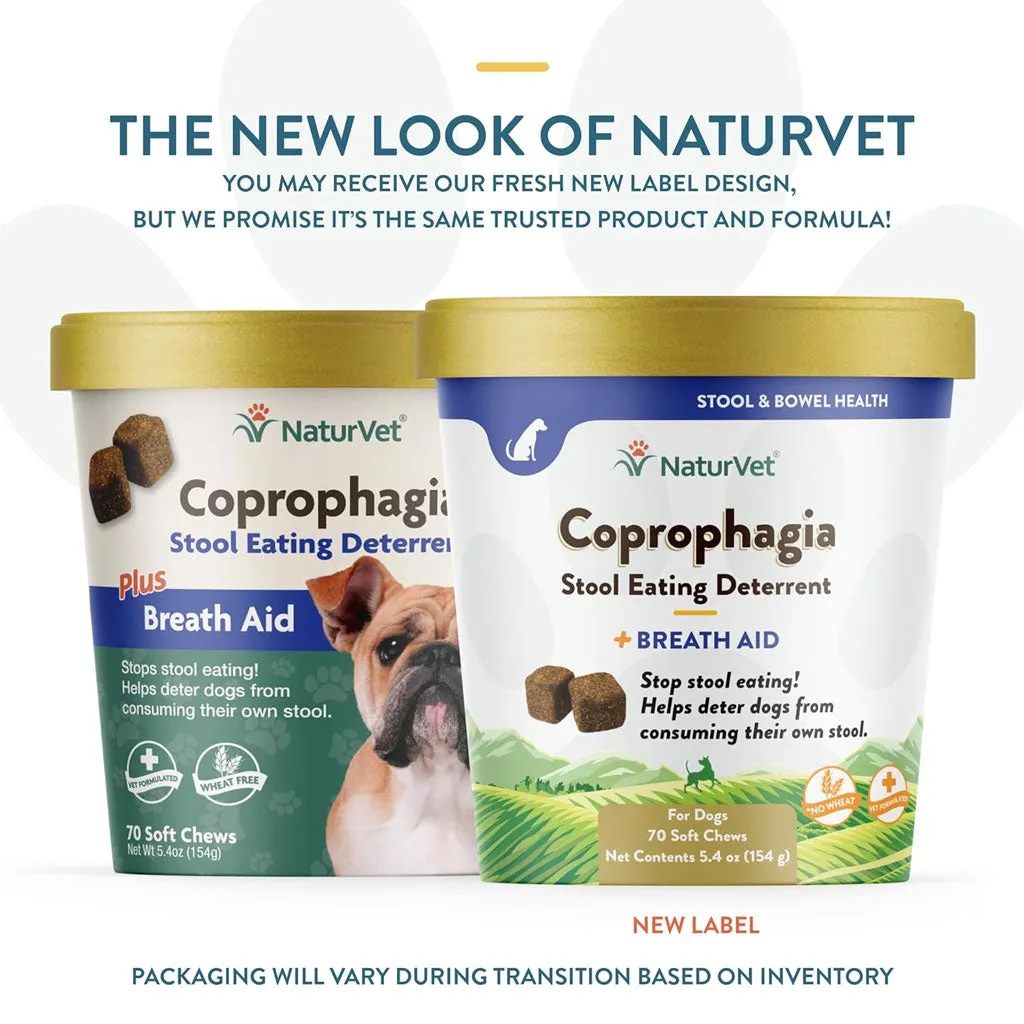 NaturVet Coprophagia Stool Eating Deterrent Plus Breath Aid Soft Chews for Dogs, 70 count