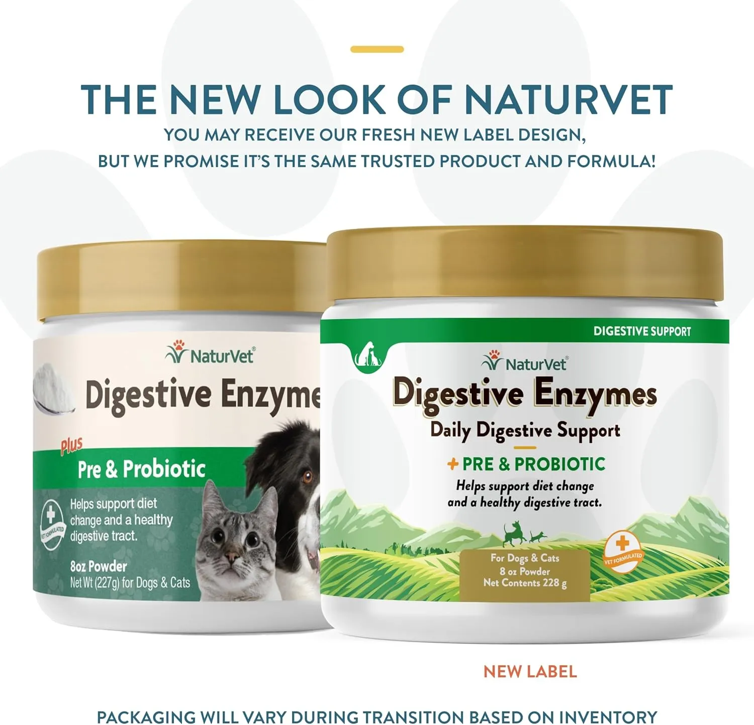 NaturVet  Digestive Enzymes for Dogs - Plus Probiotics & Prebiotics | Helps Support Diet Change & A Healthy Digestive Tract | for Dogs & Cats | 8 oz Powder