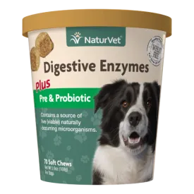 NaturVet - Digestive Enzymes Soft Chew with Prebiotics & Probiotics (For Dogs)