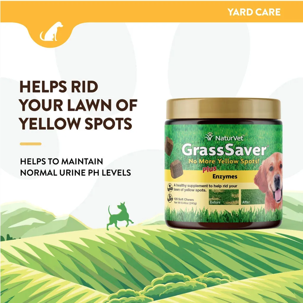 NaturVet GrassSaver Plus Enzymes Soft Chews for Dogs, 120 count