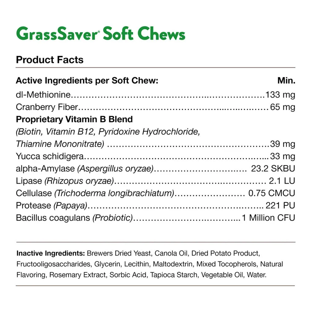 NaturVet GrassSaver Plus Enzymes Soft Chews for Dogs, 120 count