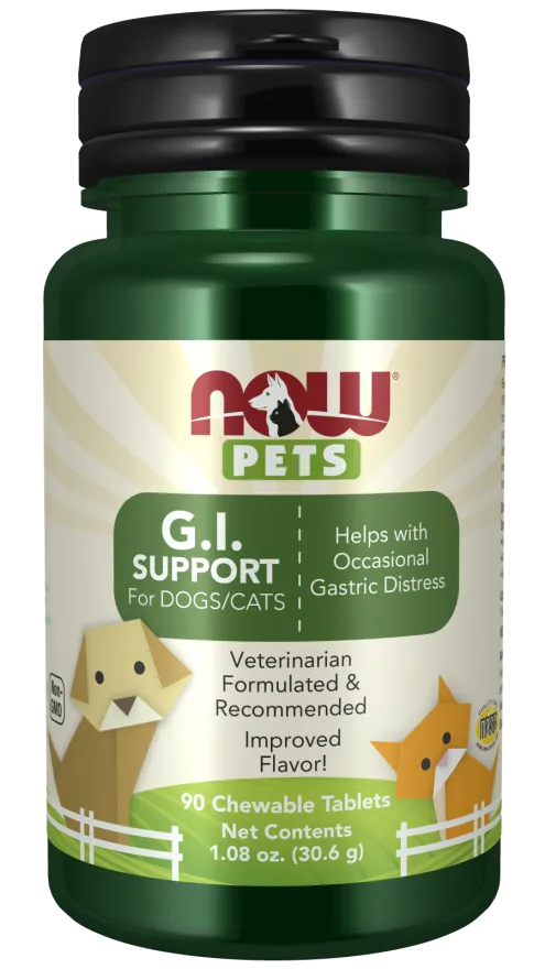 NOW Pets GI Support Dog & Cat Supplement, 90 ct