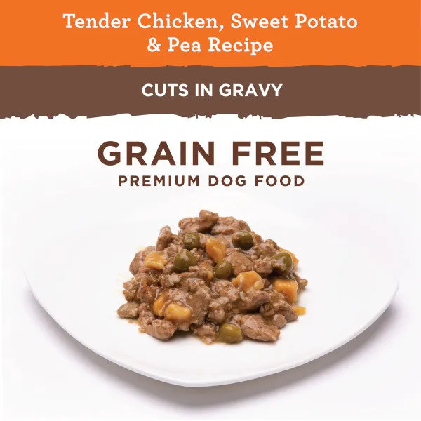 Nutro Puppy Grain Free Natural Wet Dog Food Bites in Gravy Tender Chicken, Sweet Potato & Pea Recipe, 3.5-oz Case of 24