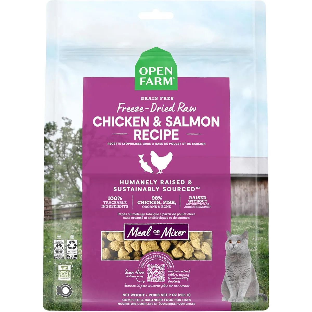 Open Farm Chicken & Salmon Freeze Dried Raw Cat Food 3.5oz