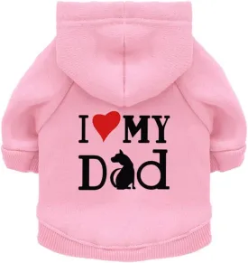 Pet Clothes, Dog Hoodies Shirt I Love My Dad Puppy Sweatshirt for Small Dog Cat (L, Pink)