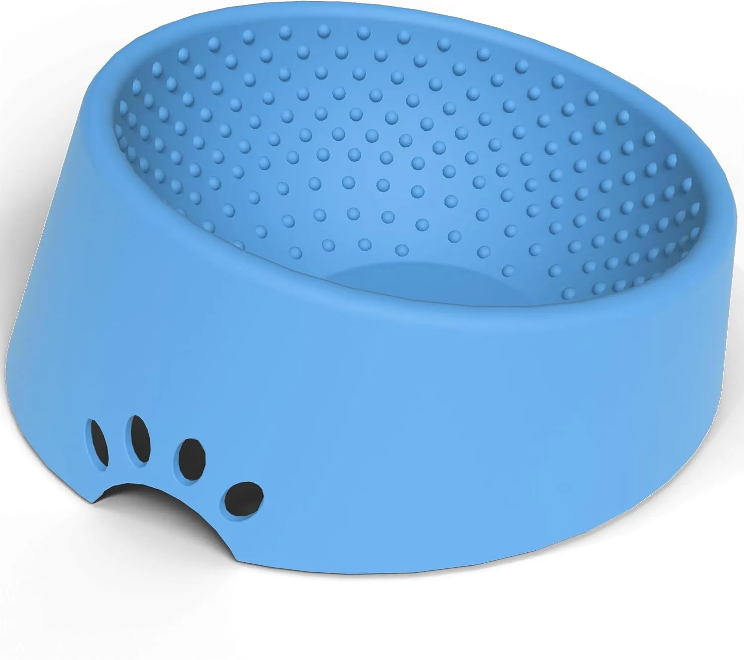 Pet Dog Food Bowl 10 Slanted Silicone Material Easy to Clean Non-Skid & Non-Spill Easier to Reach Food L/2.5 Cups Blue