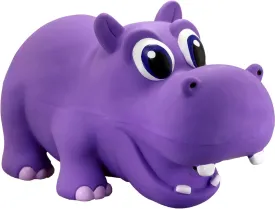PetSport Naturflex Large Hippo Latex Dog Chew Toy | All-Natural Soft, Squeaky, Non-Toxic Rubber Chew Toy | Safe for Indoor Play | 8.5"