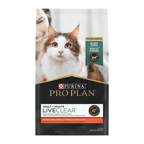 Purina Pro Plan LiveClear Allergen Reducing Salmon & Rice Dry Adult Cat Food, 7lb