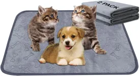Qeils Washable Puppy Pads Whelping Reusable Pee Pads (2-Pack) 18"x24"Absorbent Leakproof Mat Puppy Litter Box, Potty, Home Travel or Crate Training Dog Wee Wee Pads