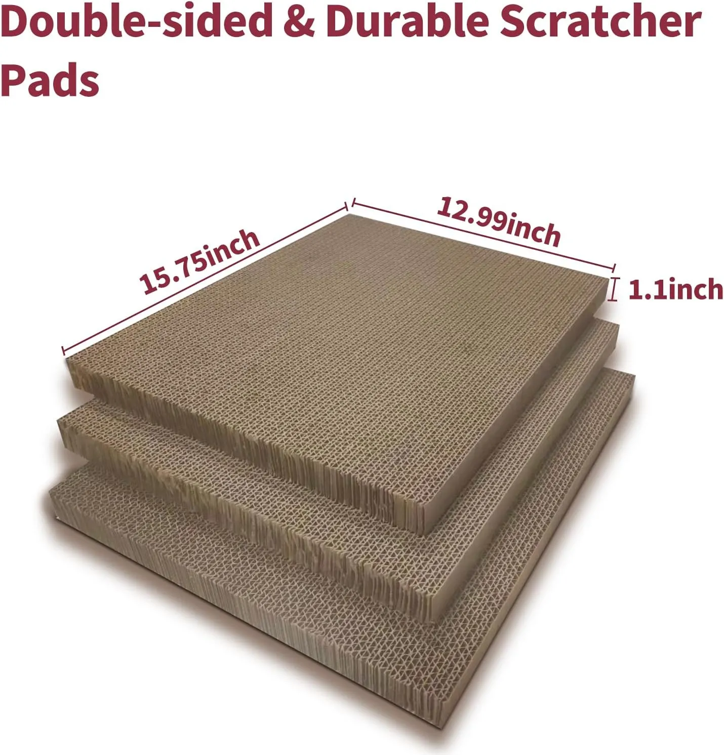 Refill Cat Scratching Board, 3 Packs Cat Scratch Pad, Double-Sided Design Cat Scratching Board for Cats to Playing and Sleeping