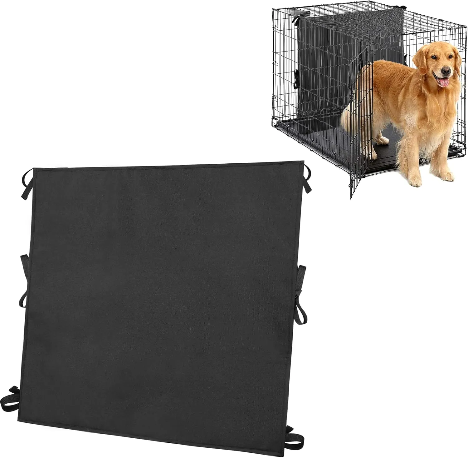 Soft Dog Crate Divider Panel for 42" Crate, Durable Thick Dog Kennel Divider with Ties, Black, 27" H x 28.5W