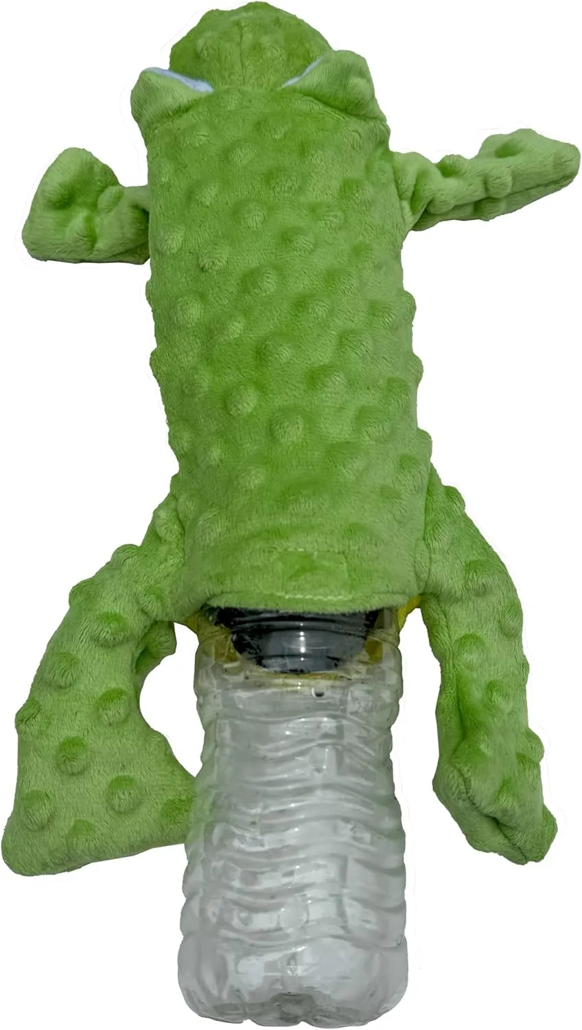 SPOT Skinneeez Extreme Stuffers Frog - Stuffing Free Dog Toy With Squeaker & Rip Stop Mesh Lining for Durability - Insert Plastic Bottle for Extra Crunch, For Small to Medium Puppies & Dogs - 14in