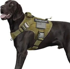 Tactical Dog Harness for Large Dogs Heavy Duty with Handle No-Pull Service Vest Breed Adjustable Military Walking Training Hunting Brown L
