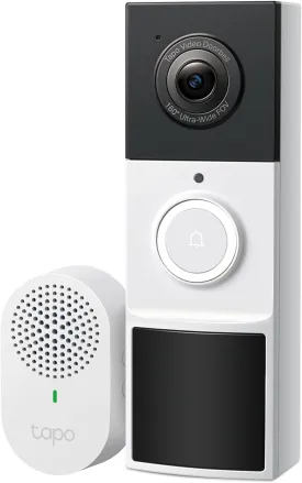 TP-Link Tapo Smart Video Doorbell Camera Wireless with Chime, 2K with Full Color Night Vison & Spotlights, No Monthly Fee, Ring Call, 160 Ultra-Wide View, Free AI Detection, Local Storage (D210)