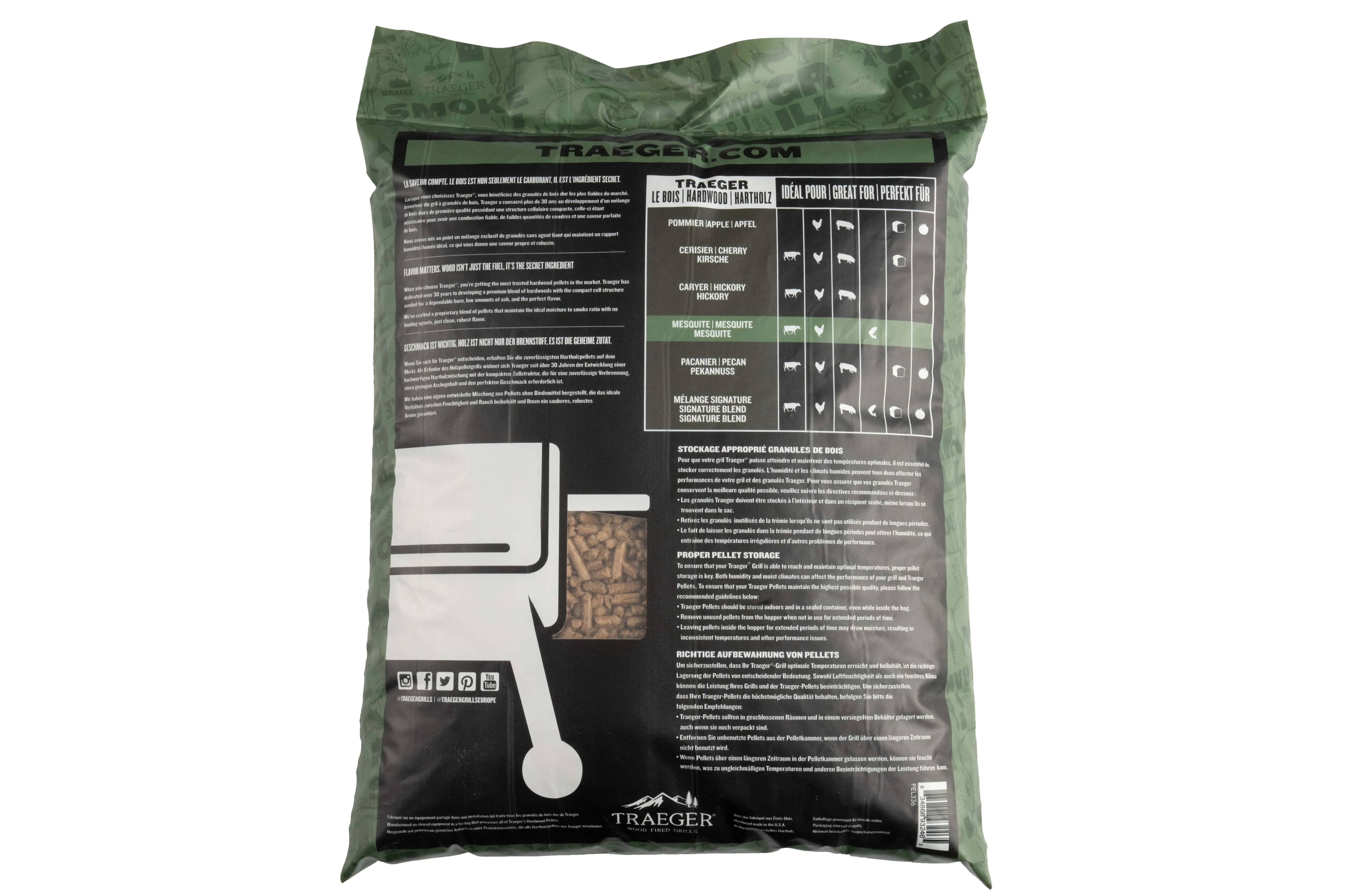 Traeger Mesquite Wood Pellets 20 lb Bag