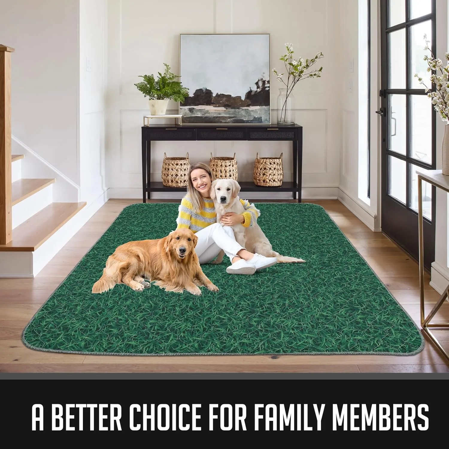 Washable Pee Pads for Dogs, Reusable Pee Mats for Dogs, Puppy Pads Super Water Absorption Puppy Pee Rugs Easier to Dry, Wee Wee Pads for Dogs Non-Slip, Pet Training Pad Whelping Playpen Dog Crate