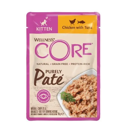 Wellness Core Purely Pate Chicken Wet Kitten Food - 8 x 85g