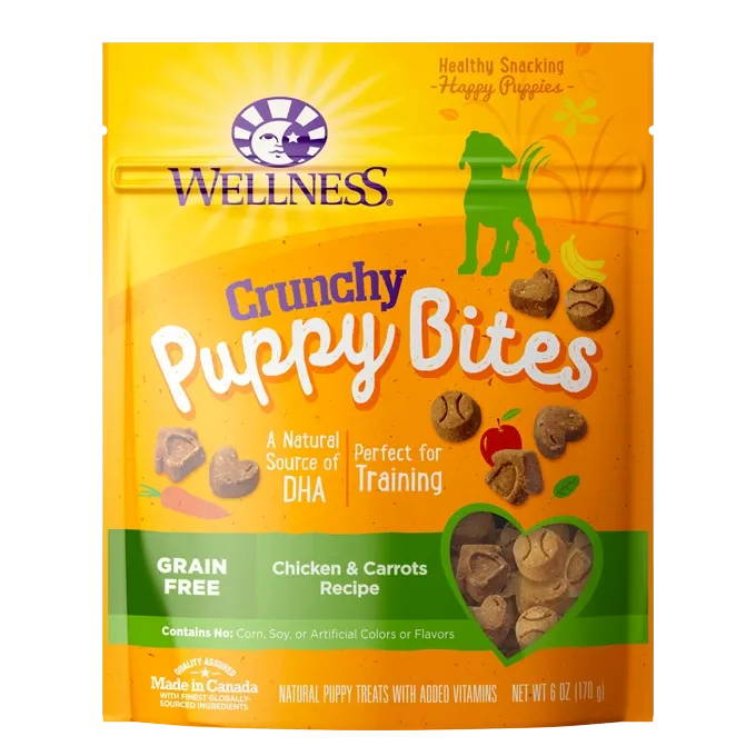 Wellness Crunchy Puppy Bites Chicken & Carrots Recipe 6-oz, Dog Treat