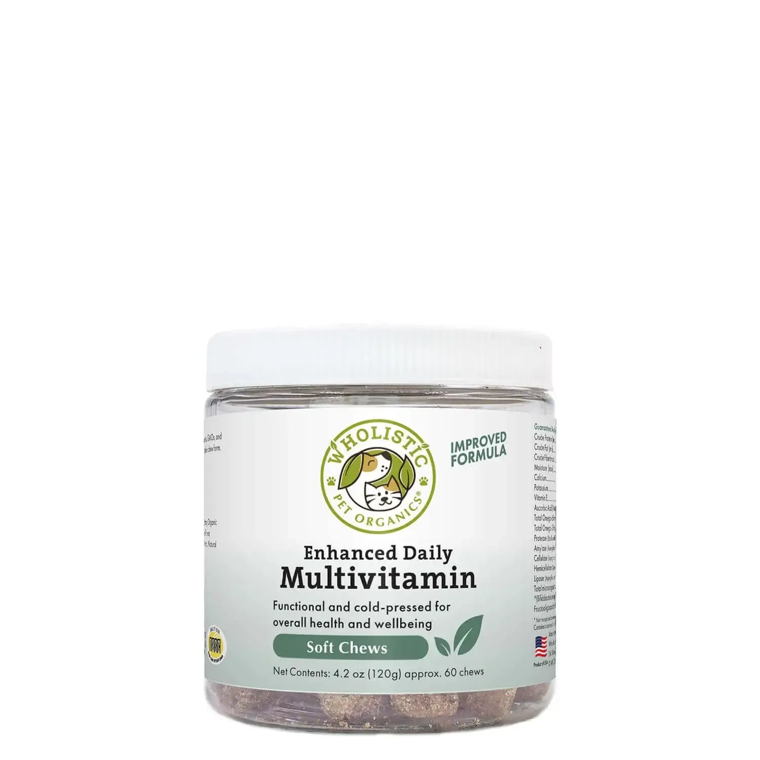 Wholistic Pet Organics Enhanced Daily Multivitamin Soft Chews, 60 ct