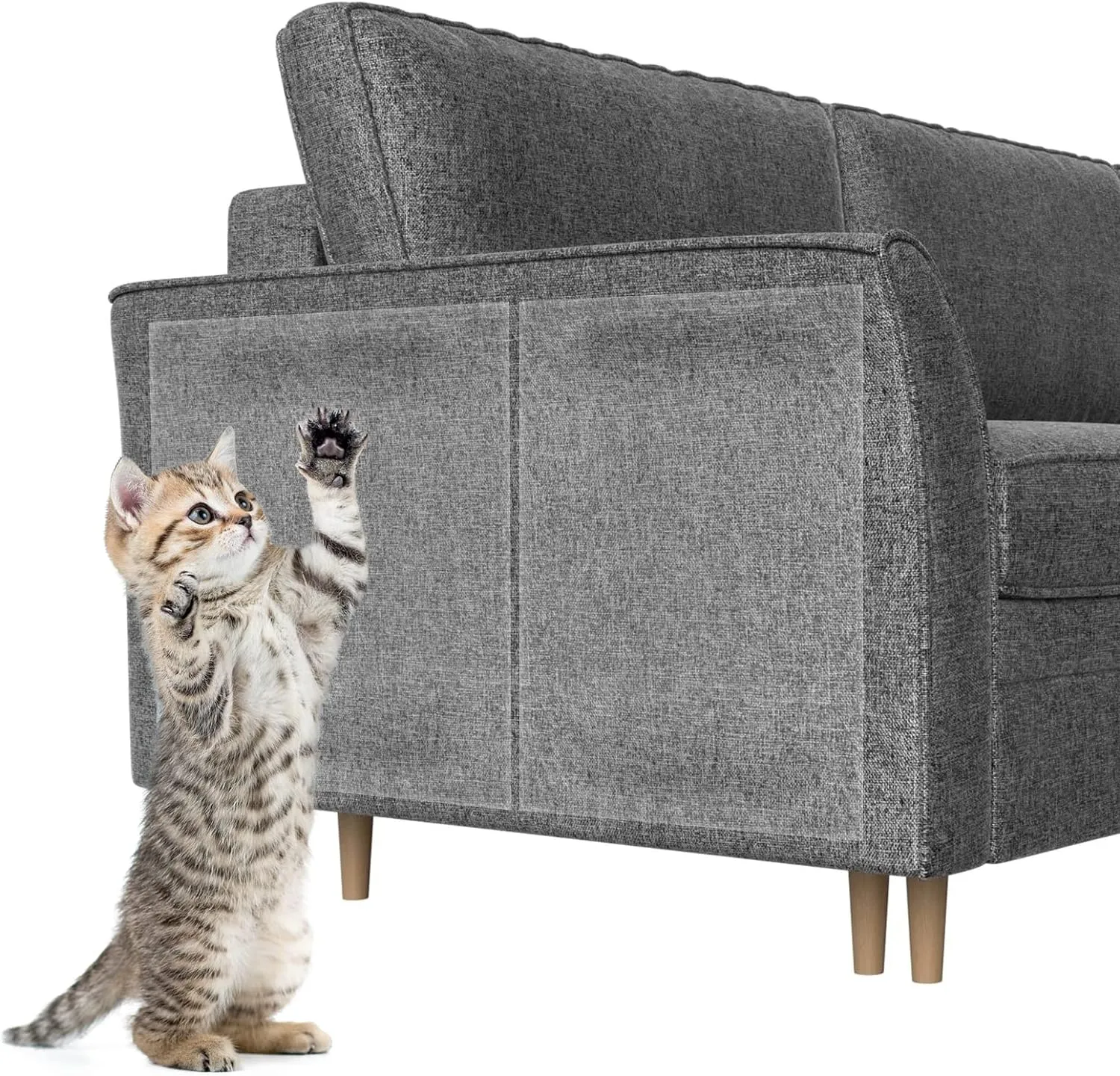 XMZCYMyo Anti Cat Scratch Furniture Protectors, 11PCS Cat Scratch Deterrent Tape, Couch Corner Protectors for Cats, Double Sided Sofa Anti Scratching Sticky Tape