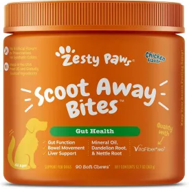 Zesty Paws Scoot Away Bites Chicken Flavored Digestive Chews for Dogs (90 ct)