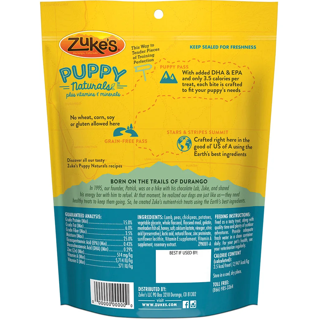 Zukes Puppy Natural Training Treats - Lamb & Chickpea